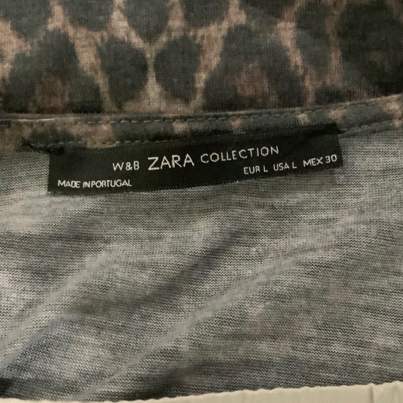 Zara Paris Photo Print Leopard Black Dress Size Large - Picture 6 of 9